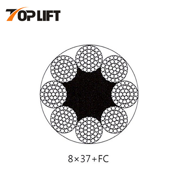 Cabos de aço (não galvanizados e galvanizados) 8X37+FC 8X37+IWRC