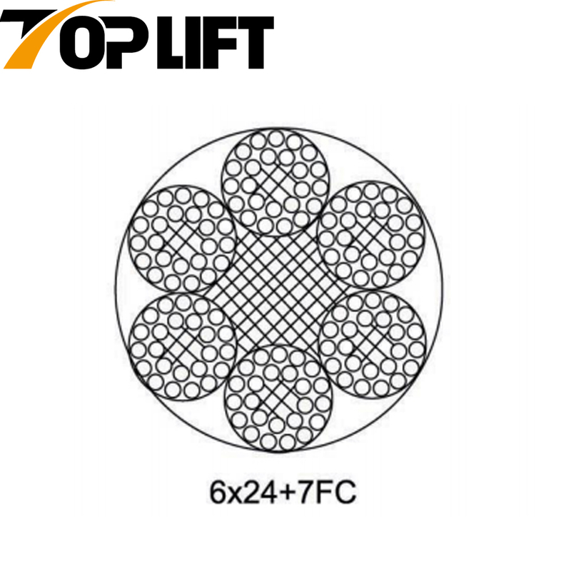 Linha contato cabo de fio de aço galvanizado/não galvanizado 6X24S+7FC 6X24W+7FC