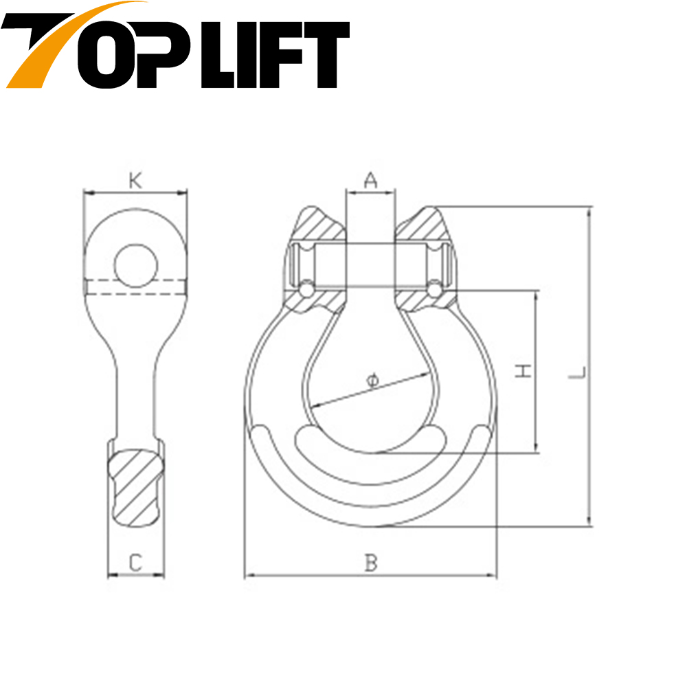 TP-8-002 forjou o equipamento de hardware da ligação do aço de liga G80 Omega para levantar
