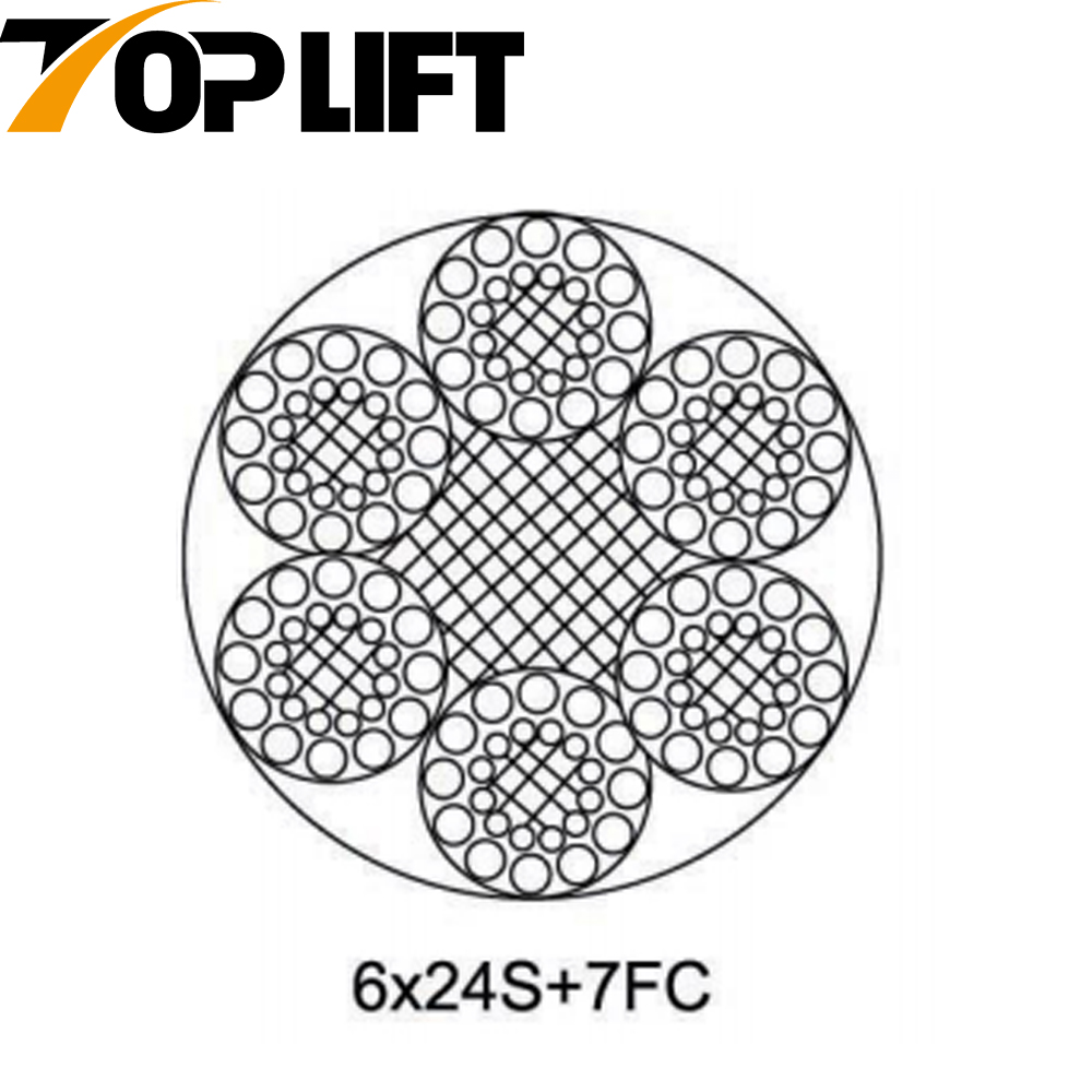 Linha contato cabo de fio de aço galvanizado/não galvanizado 6X24S+7FC 6X24W+7FC