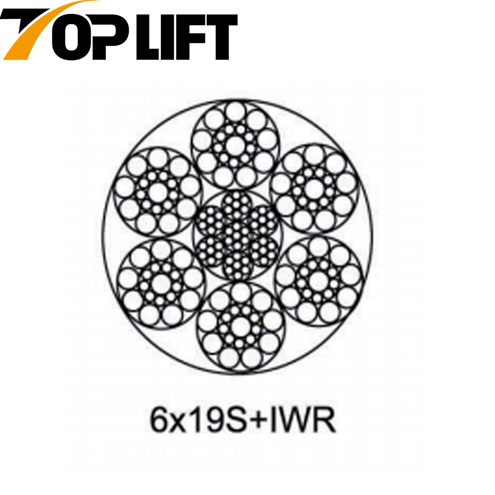 Cabo de fio de aço galvanizado/não galvanizado 6X19S+FC 6X19S+WSC 6X19W+FC 6X19W+IWRC